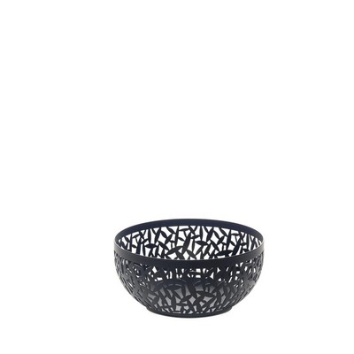 cactus! perforated fruit bowl in steel colored with resin, black